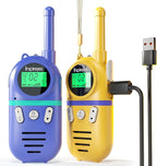 Walkie Talkies for Kids Rechargeable,Toys for Boys and Girls Ages 3-12, 2 Pack Long Range 2-Way Radios, Birthday Gifts,Christmas Stockings, Outdoor Play, Family Games, Hiking Camping Gear