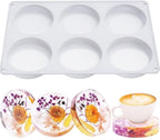 Resin Coaster Molds, 6-Cavity Silicone Coaster Molds for Epoxy Resin, Large DIY Deep Round Silicone Mold for Art Home Decoration