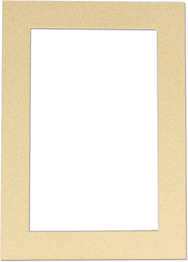 Pack of Ten Acid Free 8.5x11 Mats Bevel Cut for 7x9 Photos - Tan Precut Matboards With Backing Boards and Self Seal Photo Mat Bags For Pictures, Photos, Framing - 4-ply Thickness