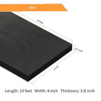 DOBTIM Solid Neoprene Rubber Strips with Adhesive Backing 1/8 (.125)" Thick x 4" Wide x 10' Long, Self Adhesive Rubber Sheets, Rolls & Strips for DIY Gaskets Crafts Pads Seals Warehouse Flooring