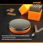 OWDEN Professional 36Pcs. Steel Metal Stamps Set,(3/16”) 5mm,Steel Number and Letter Punch Set,Alloy Steel Made HRC 58-62 for Jewelry Craft Stamping.