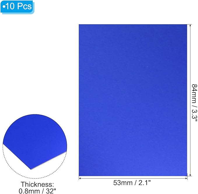 PATIKIL 3.3x2.1x1/32inch Anodized Aluminum Sheet, 10Pcs Metal Rectangle Aluminum Plate 0.8mm Thick Engraving Blanks for Laser Engraving DIY Decorative Crafting Home Decoration, Blue