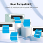 2x1 Inch Thermal Labels, Blue Thermal Printer Stickers, Waterproof Self-Adhesive Shipping Label Printer Sticker for Barcode, Name, Address, 300 Labels/Roll