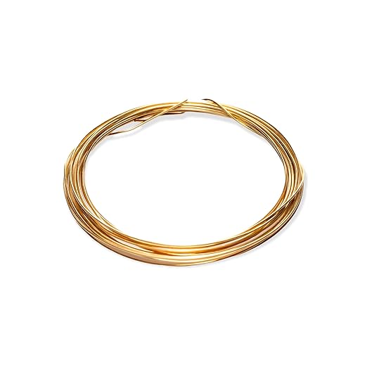 14 Gauge, Jeweler's Brass Wire, Red Brass, Round, Dead Soft, CDA #230 Alloy Jewelry Grade Made in USA - 1 Ounce (5FT) by CRAFT WIRE