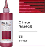 MEEDEN Soft Body Acrylic Paint: Crimson Red Matte Finish - 250ml/8.45oz Bulk Acrylic Colors in Squeeze Bottle - Fluid Flow Art Paints for Artists Canvas Painting