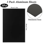 CYEAH 3 Pcs Anodized Aluminum Sheets Metal, 11.8 x 7.8 inch Metal Plates Engraving Blanks, 1 mm Thin Black Aluminum Plates Engraving Blanks for Laser Engraving, Crafting, Decoration
