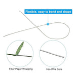 PATIKIL 30 Gauge 16" Floral Stem Wire, 100 Pcs Paper Wrapped Iron Artificial Flower Stem Accessories for DIY Bouquet Stem and Craft Decoration, Dark Green