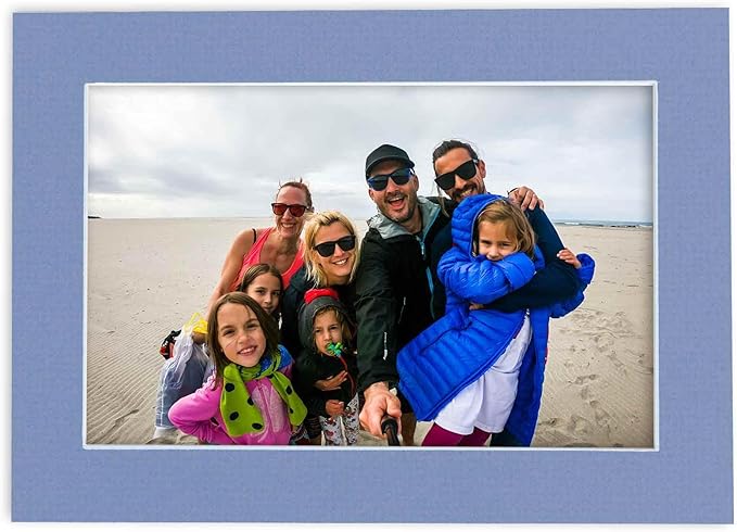 Poster Palooza 8x10 Mat Bevel Cut for 6x8 Photos - Acid Free Brittany Blue Precut Matboard - For Pictures, Photos, Framing - 4-ply Thickness