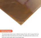 MECCANIXITY 2 Pcs Stained Glass Sheet Mosaic Tile 7.9 Inch x 5.9 Inch Brown Stained Glass Sheets for Crafts DIY Art Project