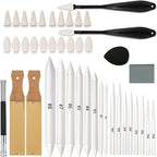 43 Pcs Blending Stumps for Drawing Tortillions Blending Sticks Paper Art Blenders Sketch Drawing Tools with Wipe Scrapers Rub Sponge Kneaded Eraser for Charcoal Sketching Shading