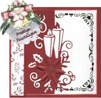 Metal Cutting Dies DIY Merry Christams Embossing Stencil Template Scrapbooking Card Making Mold Photo Album Arts Crafts Tools (Christmas Candle lace-7.6x12.9cm)