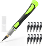EHDIS Precision Hobby Knife Set Utility Craft Knife Kit with 10PCS Blades for Art, Working-Stencil, Scoring, Scrapbooking, Architecture Modeling, Crafting (Green)