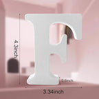 Wood Letters 4.3 Inch, White Unfinished Wood Letters for Graft, Wooden Letters for Wall Decor, Standing Letters for Bedroom, Home, Birthday, Party, DIY Graft (F)