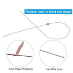 PATIKIL 30 Gauge 16" Floral Stem Wire, 100 Pcs Paper Wrapped Iron Artificial Flower Stem Accessories for DIY Bouquet Stem and Craft Decoration, Brown