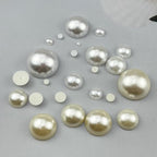 100pcs 18mm Half Pearls for Crafts Flatback Half Round Pearl Beads for Jewelry Making Nail Art Scrapbook Craft Wedding Dress Decoration(Ivory White)