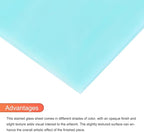 MECCANIXITY 2 Pcs Stained Glass Sheet Mosaic Tile 7.9 Inch x 5.9 Inch Sky Blue Stained Glass Sheets for Crafts DIY Art Project