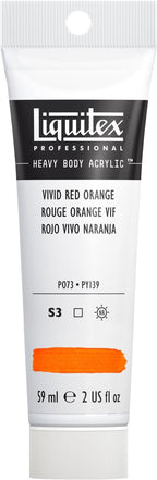 Liquitex Professional Heavy Body Acrylic Paint, 2-oz (59ml) Tube, Vivid Red Orange