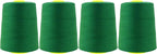 Mandala Crafts 4 Pack of Serger Threads Cones Spools - 20S/2 24000 Yards Polyester Forest Green Threads for Sergers Machine and Overlock Quilting Sewing Machine