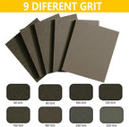 16PCS 60 Grits Sanding Sponge Coarse Sanding Block, Washable and Reusable Wet Dry Sandpaper Sponge， Sander Sponges for Wood Drywall Metal Wood