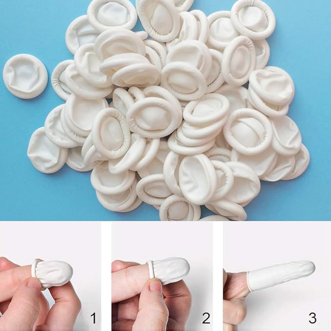 Finger Cot, Medium Finger Protectors Latex Anti-Static Finger Covers, Finger Tip Protect Keeping Dressing Dry and Clean Disposable Finger Gloves White(approxi 270pcs)