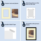 Mat Board Center, Double Mat - Acid Free, 8-ply Thickness, White Core - for Pictures, Photos, Framing (Ivory Over Ivory, 8x10 for 5x7, Pack of 5)