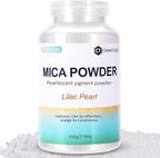 Mica Powder,200g/7.23oz Large Jar,Lilac Pearl Mica Powder Pigment for Epoxy Resin，Lip Gloss，Paint，Dye，Soap Making，Nail Polish,Candle Making,Bath Bombs