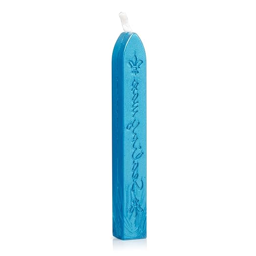 Mceal Sealing Wax Stick with Wick Flower De Luce of France Retro 10 Pieces Pack(Sky Blue)
