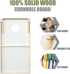 4×2FT Cornhole Board Set,Wooden Corn Hole Games for Adults Bean Bag Toss Game Set, with Corn Hole Bags Set 8,2 Cornhole Boards and a Carrying Case for Wedding/Party/Outdoor/Hiking/Yard
