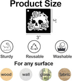 Skulll Stencils for Painting 3inch Reusable Skulls Stencil Template Paint Stencils for Painting on Wood Wall Card Fabrics