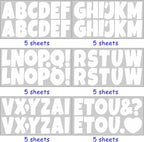Bemeol 360 Pcs 30 Sheets Bulletin Board Letters 2.5 Inches Alphabet Stickers Self Adhesive Stick on Letters for Poster Board Classroom School Home Decor(White)