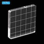 PATIKIL 2"x2" Acrylic Stamp Block, 6Pcs Clear Stamping Block with Grid Lines Decorative Mounting Blocks Square for Scrapbooking DIY Crafts Card Making