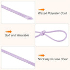 MECCANIXITY Waxed Cord 1mm Waxed Polyester Cord 175 Yard Wax String for Bracelet Making,Necklaces, Beading,Jewelry Making and DIY Crafts(Light Purple)