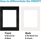 Egofine 11x14 Black Picture Mats Pack of 14, Frame Mattes for 8x10 Pictures, Acid Free, 1.2mm Thickness, with Core Bevel Cut