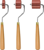 3pcs Rubber Rollers Brayer - Brayer Rollers for Crafting, Ink Roller Set with Comfort Grip for Printmaking, Crafts, and Stamping