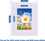 HOTUO 10 Pack Acid Free White Picture Frame Mats, Pre-Cut 11x14 Picture Mats with Ivory Core Bevel Cut for 8x10 Photo, Signature Friendly 4 Ply Thickness Photo Mat for Frames (White with V-Groove)