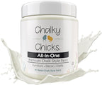 Chalky Chicks All-in-One Chalk Paint for Furniture or Cabinet - 4 Fl Oz - Matte Finish Salt Flats (Off White) for Metal, Wood Furniture Paint - No Sanding All-in-One for Home Decor & Crafts, USA Made