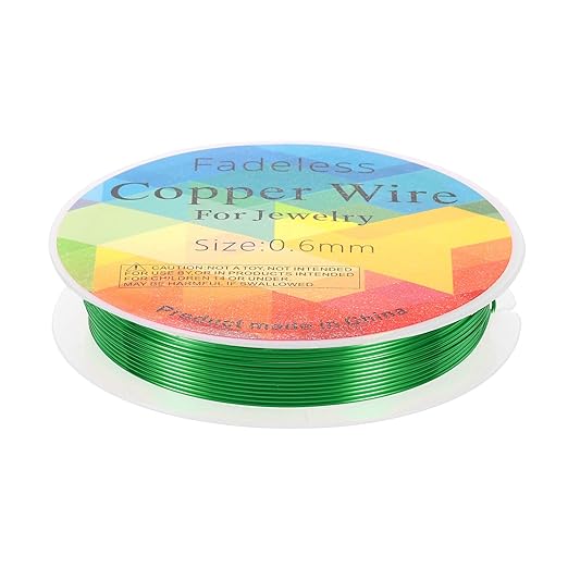 HARFINGTON 13ft Jewelry Wire, 22 Gauge (0.6mm) Brass Craft Soft Metal Tarnish Resistant Copper Beading Wire for Jewelry Making Supplies Crafting, Green