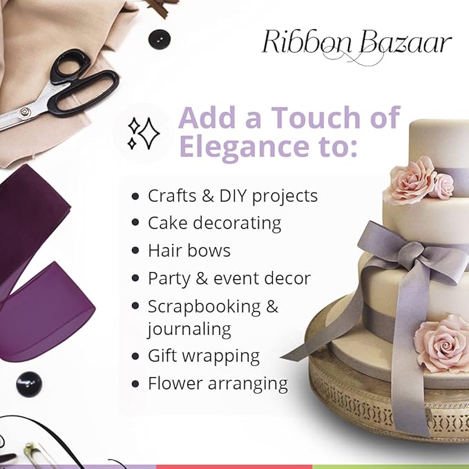 Ribbon Bazaar Sheer Organza Wired Ribbon - 100% Polyester Wire Edged Ribbon for Floral Decor, Table Arrangements, Apparel Embellishment & More - 1-1/2" Old Gold 25yd
