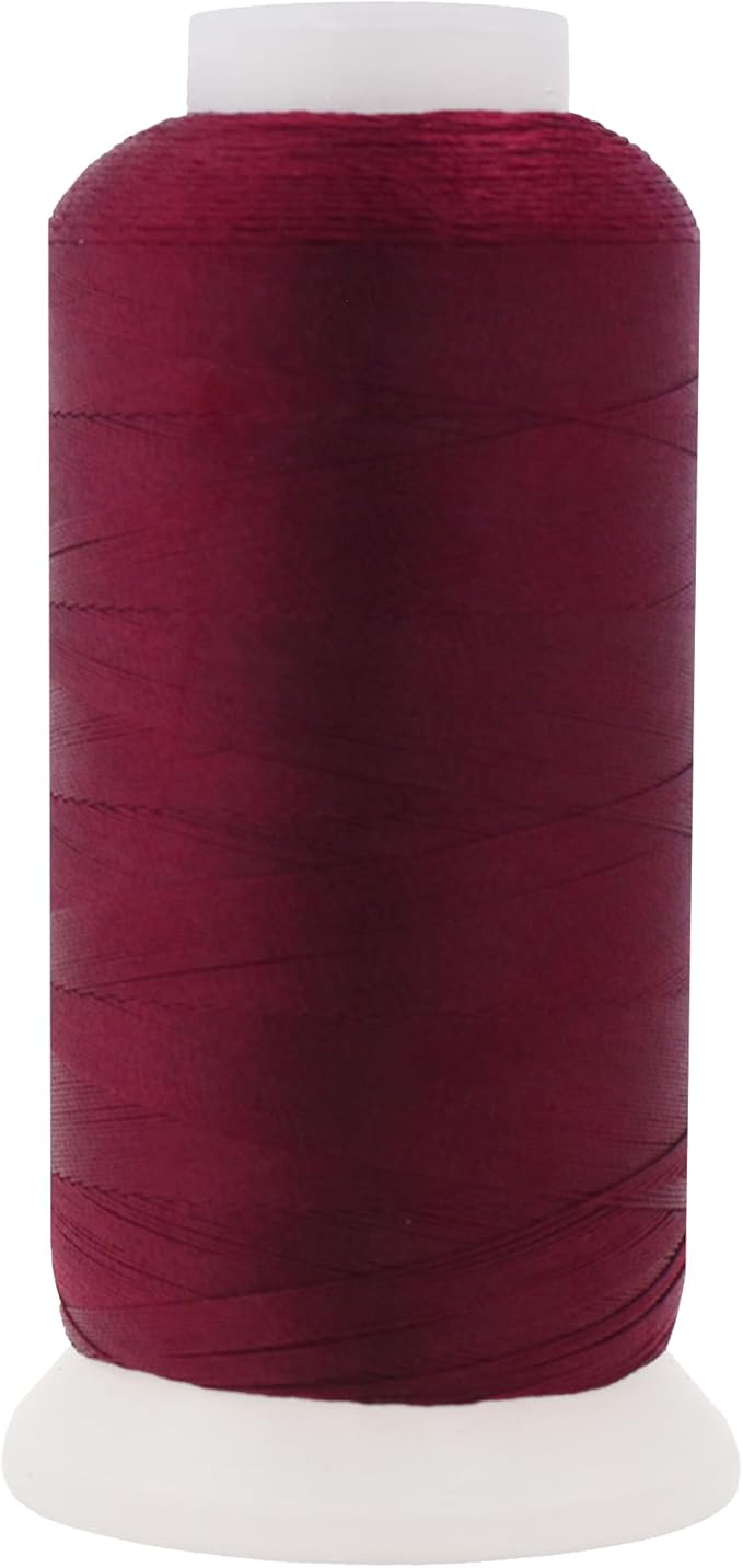 Mandala Crafts Wine Heavy Duty Thread - 1500 Yds Tex 70 Thread for Sewing Drapery Jeans Leather Hair - Bonded Polyester for Outdoor Marine Upholstery