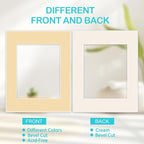 Prudiut 15 Pack 8x10 Picture Mats, Mixed Colors Frame Mattes for 5x7 Pictures Photo Frame Mat Core Bevel Cut Mat Board Show Kit for Photos, Prints, Artworks