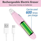 AFMAT EE04PK Electric Eraser, with 140 Eraser Refills, Rechargeable Pencil Erasers for Artists, Electric Erasers for Drafting, Drawing, Painting, Sketching, Architectural Plans, Detailer Tool-Pink
