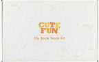 Cutefun Book Nook Kit - DIY Miniature Doll House Kit, Book Nook Kits for Adults, 3D Wooden Puzzle Bookend Bookshelf with LED Light for Cafe Crafts Lovers (Corner Coffee Shop)