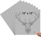 Yeaqee 12 Pcs 12 x 12 Inch Linoleum Block Rubber Carving Block Soft Linocut Blocks Large Linoleum Sheet Unmounted Lino Plates for Engraving Art Project Printmaking Artist Studio Supplies, Gray