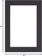 Poster Palooza 8x10 Mat Bevel Cut for 5.5x8.5 Photos - Acid Free Black Precut Matboard - For Pictures, Photos, Framing - 4-ply Thickness