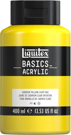 Liquitex BASICS Acrylic Paint, 400ml (13.5-oz) Bottle, Cadmium Yellow Light Hue