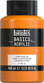 Liquitex BASICS Acrylic Paint, 400ml (13.5-oz) Bottle, Cadmium Orange Hue