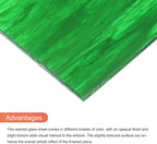 MECCANIXITY 2 Pcs Stained Glass Sheet Mosaic Tile 7.9 Inch x 5.9 Inch Dark Green Stained Glass Sheets for Crafts DIY Art Project