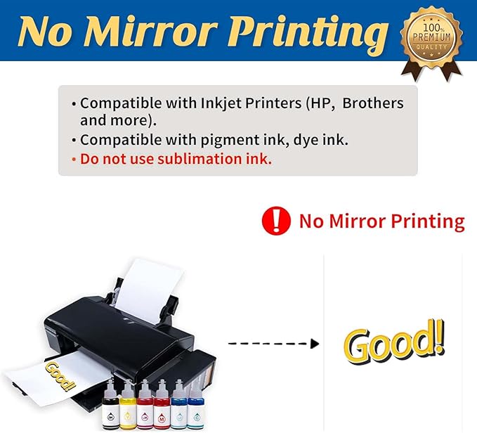 TransOurDream Heat Transfer Paper for Dark T Shirts (50 Sheets, 8.5x11", Dark 1.0) Iron on Transfers Paper for Inkjet Printer Printable Heat Transfer Vinyl for Dark Fabrics