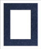 11x14 Mat Bevel Cut for 8.5x11 Photos - Acid Free Navy Suede Precut Matboard - For Pictures, Photos, Framing - 4-ply Thickness