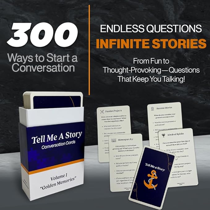Conversation Starter Cards - Fun Prompts for Families, Friends, Seniors & Couples - Family Conversation Cards & Card Game for Couples (Volume 1)